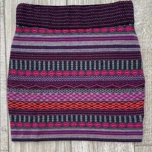 Krimson Klover multi-color sweater-knit skirt, size Small